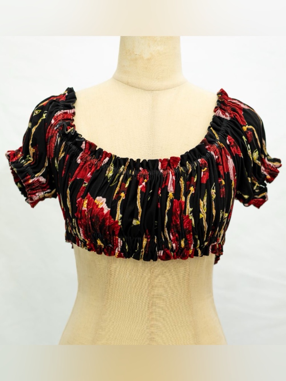 (New) Norma Kamali Floral Off-Shoulder Top and Side Slit Skirt Set - Picture 4 of 8